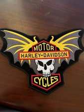 HUGE 12" Bat Winged Skull Patch Harley Davidson Motorcycle Vest Jacket Shirt Hat