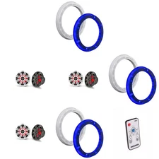 Kicker (3 Pair ) 45KM84L 8" LED Marine Speakers & 51KLSR88 - 8.8-Inch to 8-In...