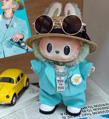 G Dragon Blue Suit Outfit Custom Handmade Clothes for Labubu Doll Not Included