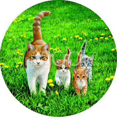 animal cat mom kittens charm 925 Sterling Silver 22'' Necklace Gold Award Art