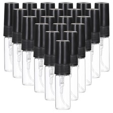 20 Pcs 3ml Glass Mini Perfume Sample Bottle Empty Mini Spray Bottle Black