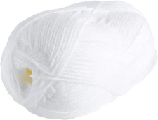 Brava White 100% Acrylic Sport Weight Soft Yarn for Knitting, Crocheting, Knitti