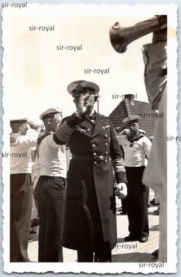 Panzerschiff Admiral Scheer - Admiral an Bord - Kriegsmarine - WK2 Foto 6x9cm