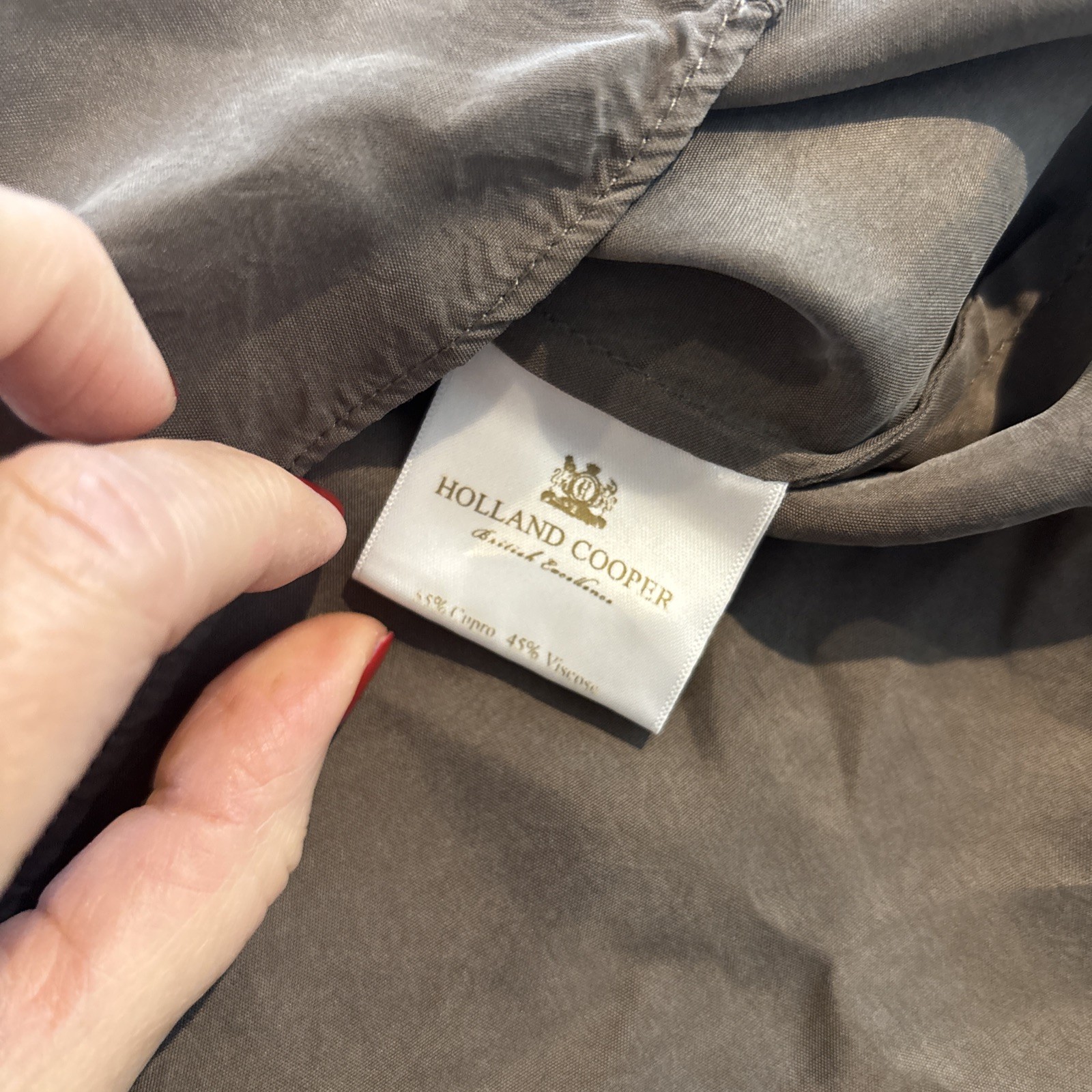 Holland Cooper Cupro Shirt Military Button Shirt khaki Blouse Size 10 Taupe Blog