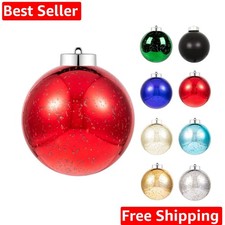 Large Christmas Ball Ornaments,1pcs Red Giant Shatterproof Plastic Hanging Me...