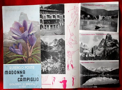 3427 Reise Prospekt ALBERGO POSTA MADONNA DI CAMPIGLIO Dolomiti Dolomiten 1939 - Bild 1 von 2