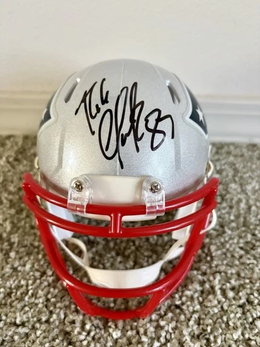 Rob Gronkowski Signed New England Patriots Mini Helmet COA Player Hologram