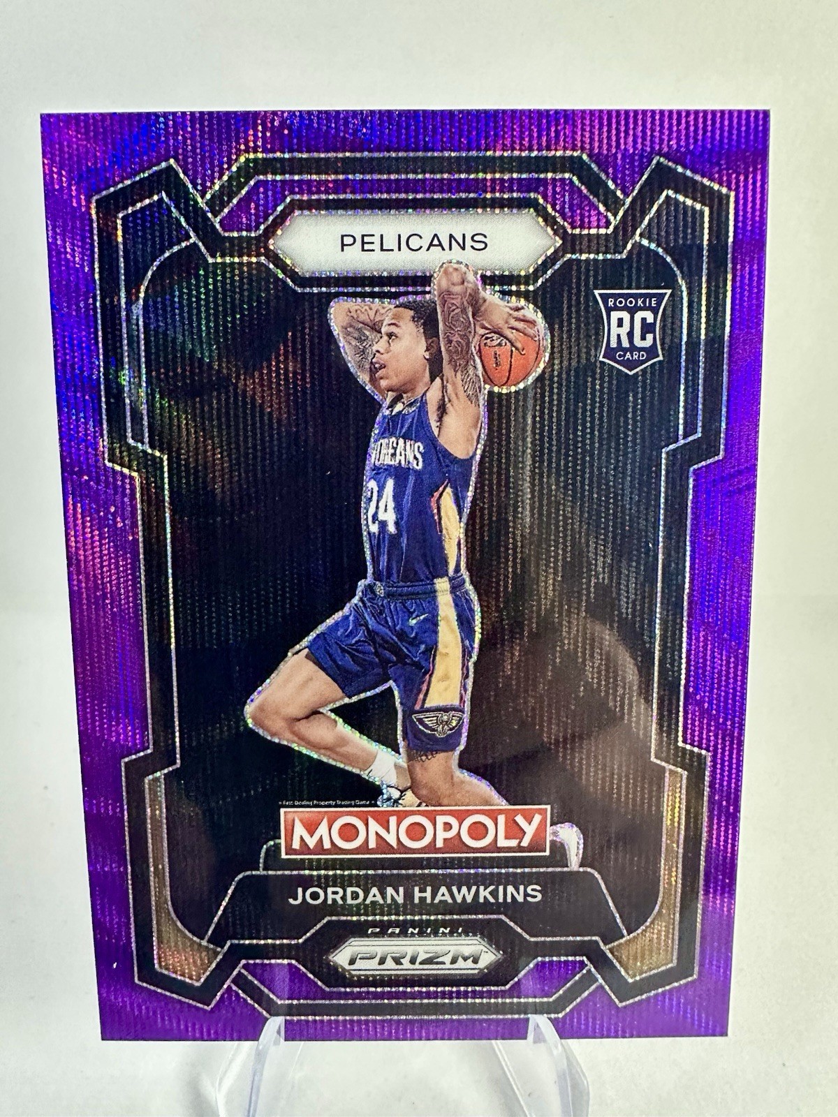 2023-24 Panini Prizm Monopoly - Jordan Hawkins #56 Purple Wave Prizm (RC)