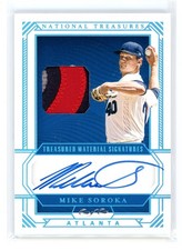 2019 Panini National Treasures Material Signatures Mike Soroka 1/1 Auto Braves