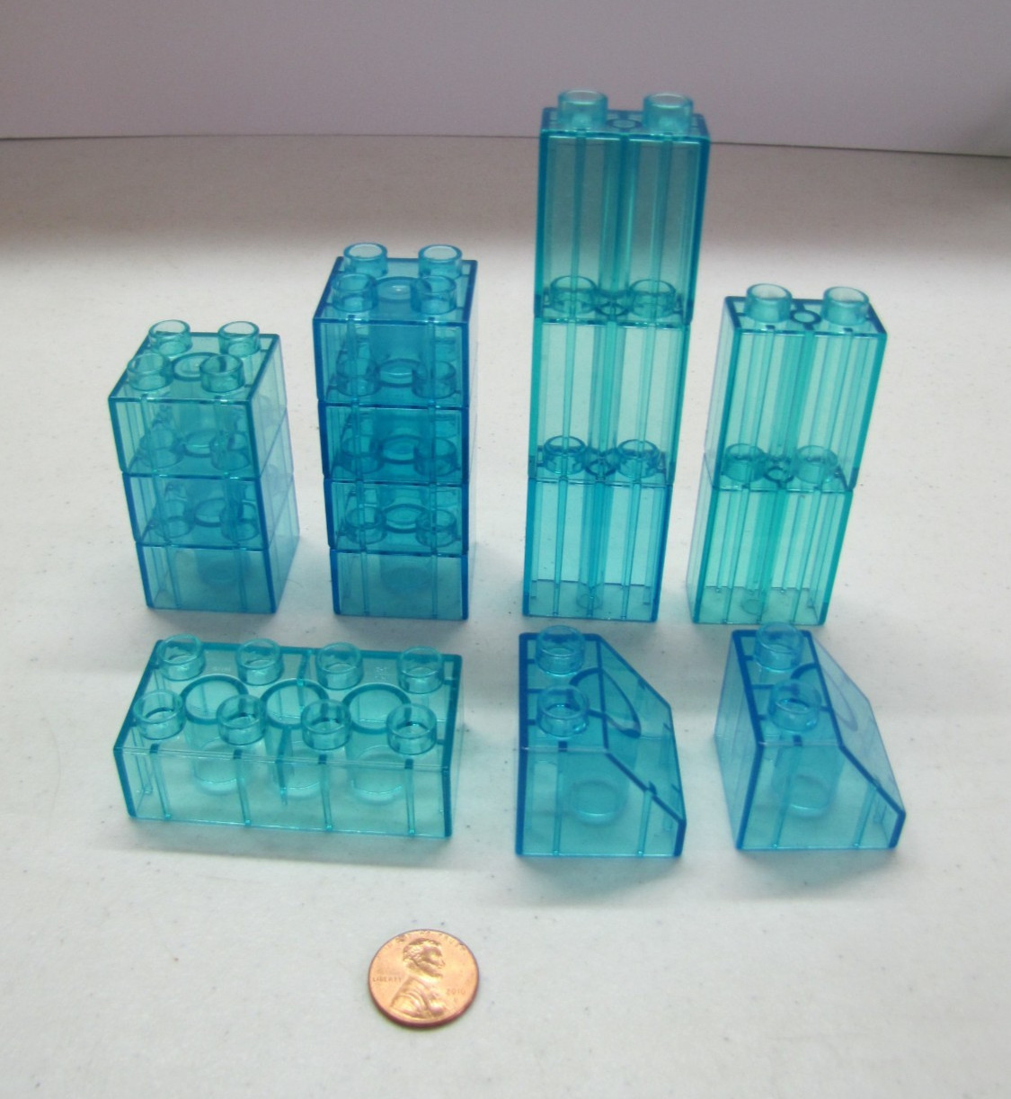 Lego Duplo Trasparente Blu Trasparente Acqua Scintillante Ghiaccio Blocco Ghiacciato Lotto Specialità #8