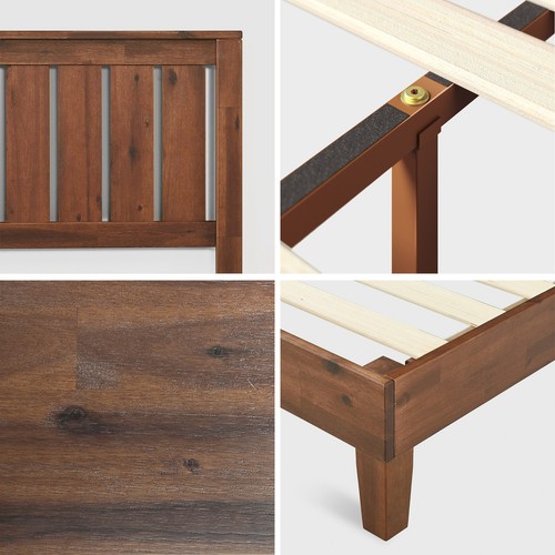 Bed Frame Single, Double, Queen & King Solid Pine Wood Base - Zinus - Picture 7 of 12