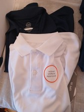Wonder Nation Boys Short Sleeve Polo 4-5, 2 Shirts White, Navy, NEW, Uniform