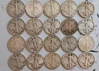 Lot Of (20) 90% Silver Walking Liberty Half Dollars 1920s-1940s