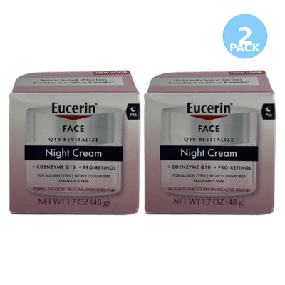 Eucerin Q10 Revitalize Night Cream for All Skin Types 2 pack New