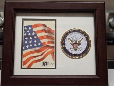 New Navy Picture Frame Allied Flag medallion 4x6 picture Frame to display proud