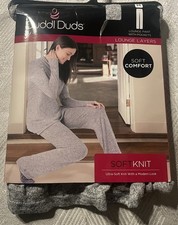 Cuddl Duds Soft Knit SZ M Gray Lounge Pants with Pockets Open Package