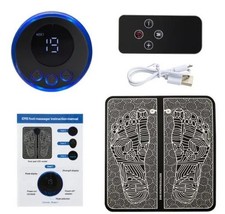 Electric Foot Massager Pad EMS Muscle Stimulator Mat USB Rechargeable Relaxing
