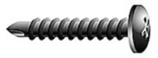 500 PACK - 1" PHILLIPS PAN HEAD SCREW #10 SELF-TAPING BLACK OXIDE #PTK210-500