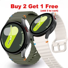 For Samsung Galaxy Watch 7/6/5/4/FE 40/44mm 5 Pro 45mm Sport Silicone Band Strap