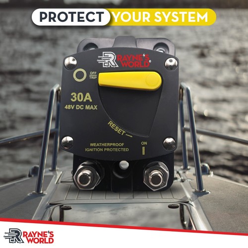 Disyuntor 30-300 Amp 12-48V DC coches/amplificadores/barcos/solar/inversor de alta resistencia - Imagen 8 de 18