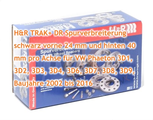 Placas de pista H&R negras VA 24 mm, HA 40 mm para VW Phaeton 3D1 3D2 3D3 3D4 3D6 3D7 - Imagen 3 de 4