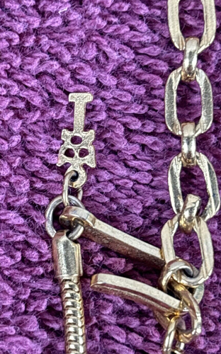 Vintage Crown Trifari Gold Two-Tone Choker Snake Chain Hook Clasp Necklace - Picture 3 of 13