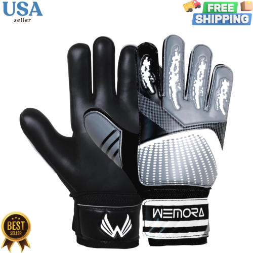 WEMORA Fingersave Soccer Goalkeeper Gloves Kids Boys Adult 4MM Strong Grip