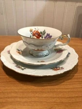 Vintage Bavaria Germany 3 Pc. China Set - Tea Cup, Saucer & Dessert Plate - NWOB
