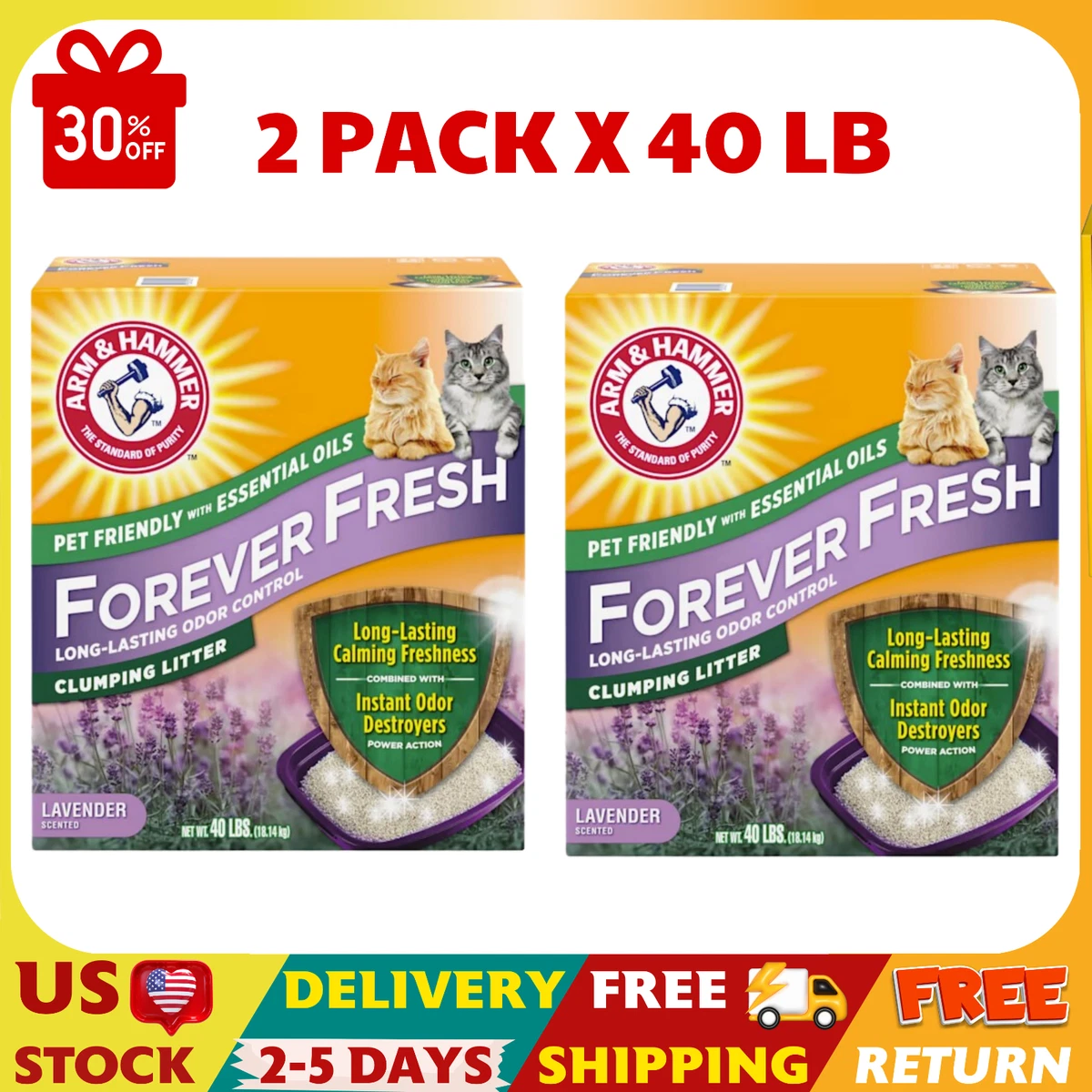 Lavender clumping top cat litter