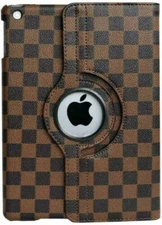 Apple iPad 9.7" inch (2017/2018) Brown Squared Rotating Stand Cover Case Pouch