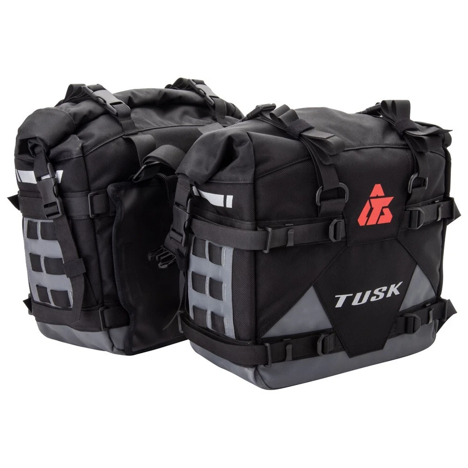 TUSK Pannier Racks with Top Rack & Pilot Pannier Bags Black/Grey for KTM 990 Adv Foto 2 de 4
