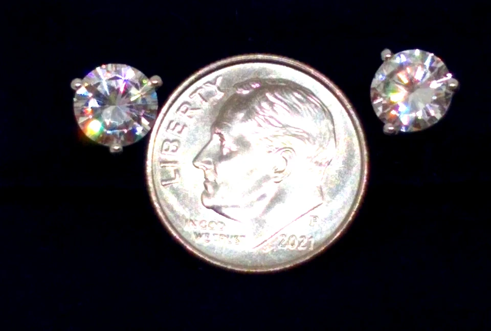 Pendientes Charles and Colvard, Fover One, 2 ct-tw, Moissanite, 14k, oro blanco, Foto 4 de 4