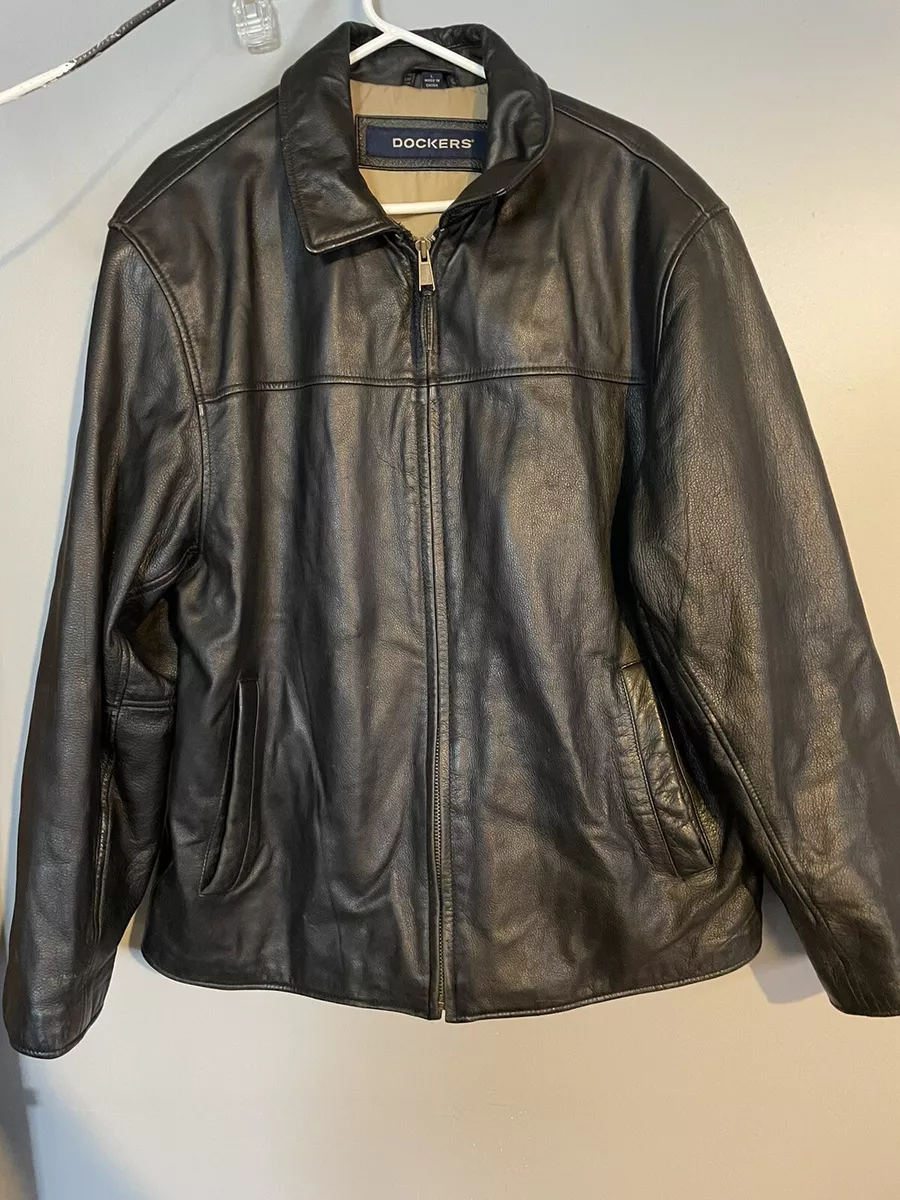 Dockers leather coat cheap