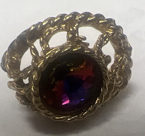 Vintage Swank Red Crystal Tie Tag Gold Tone - Picture 6 of 7