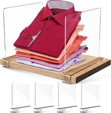 4 PCS Clear Acrylic Shelf Dividers for Closet Organization  Space Saving NEW