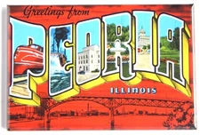 Greetings from Peoria Illinois FRIDGE MAGNET travel souvenir "style B"