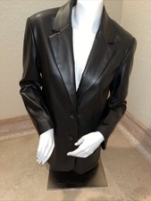 Women’s Black Faux Leather Coat By Primark Size 8
