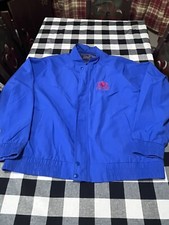 VINTAGE 90s Caesars Embroidered Zip Jacket Size XXL USA Made Men's Blue Coat 2XL