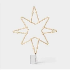 Threshold Wooden Christmas Tree Topper Beaded Beige Studio McGee New