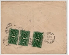 CHILE to US USA parcel post postage due stamps on taxed cover to New York 1915