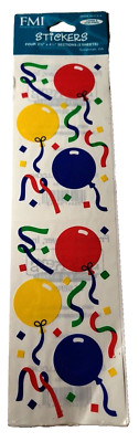 FMI Frances Meyer Balloon Streamers 4 2 1/2''x4 1/2'' Sticker 2 Sheets NIP 402 VTG