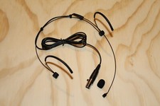 Black Double Earhook Headset Mic for Shure Wireless w/TA4F 4pin mini XLR NEW