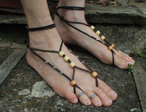 Chux 2XT Leather Barefoot Sandals | Men's | Foot Jewelry | Soleless - Picture 10 of 11
