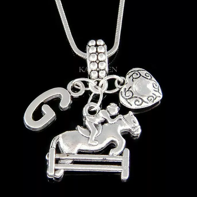 Personalized Heart Equestrian Horse Rider Jockey Racer Derby