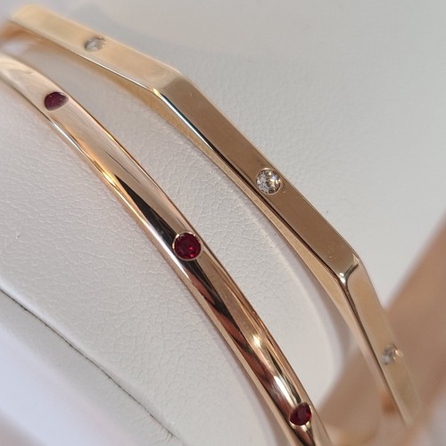 Brazalete Brazalete Savvy Cristal Swarovski 2 Tono Dorado Rojo Blanco NUEVO Silencioso Lujo - Imagen 3 de 11