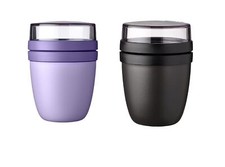 Mepal Lunchpot Ellipse 2er Set Lunchbox Essensbehälter Reisebecher Black