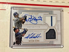 2020 Topps Definitive Robin Yount Keston Hiura Dual Auto Jersey Relic 31/35 RAW