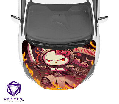 Hello Kitty Anime Hood Wrap Weatherproof Vinyl Decal 50X60 1-YR Waranty K