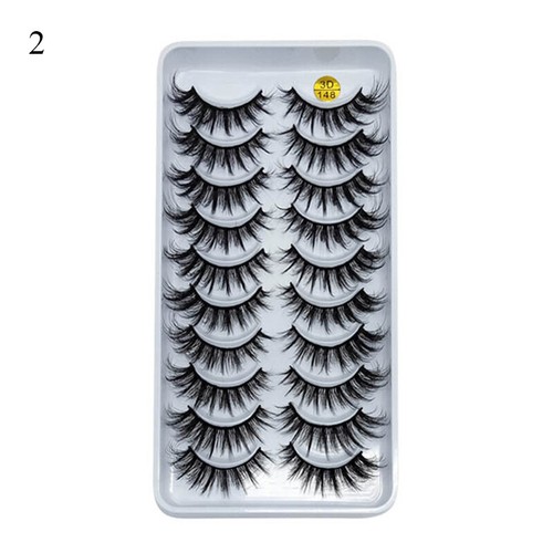 10 Pairs 3D Mink False Eyelashes Wispy Cross Fluffy Extension Eye Lashes AU ^ - Picture 14 of 17