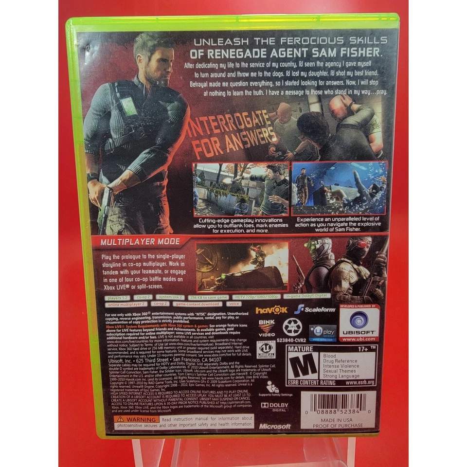 Tom Clancy's Splinter Cell 2010, Microsoft Xbox 360 Game - Image 2 of 4